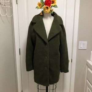 NWOT - Forest Green Sherpa Coat